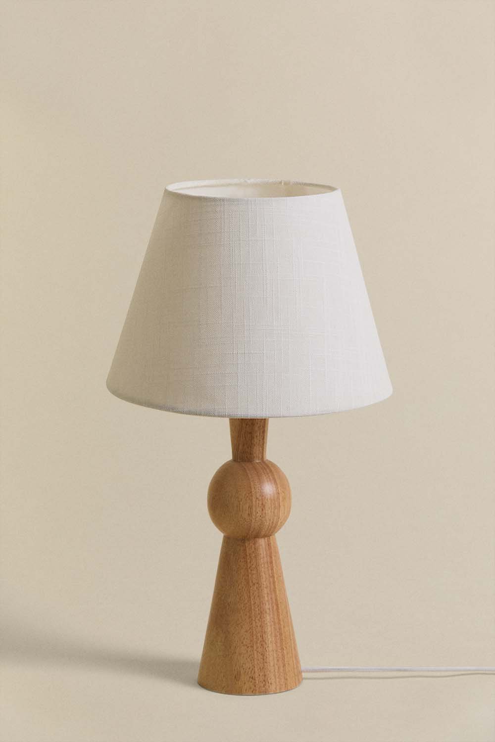 Jevila Rubber Wood Table Lamp, gallery image 2