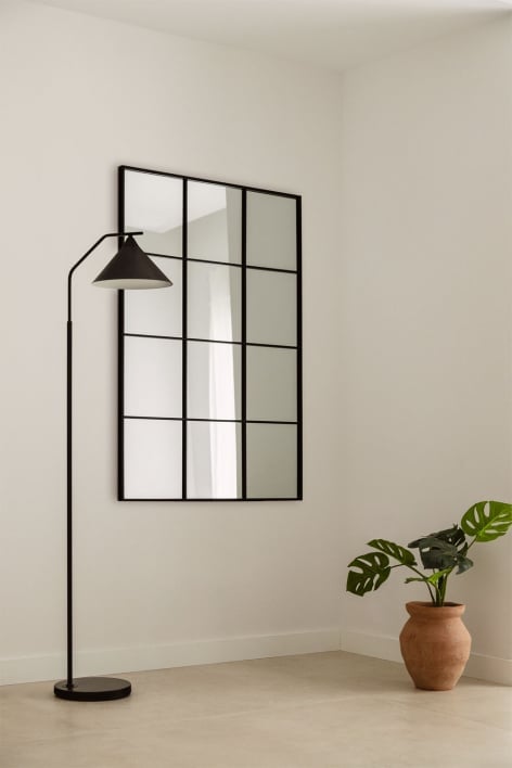 Rectangular Metal Wall Mirror (80x120 cm) Niember - Black