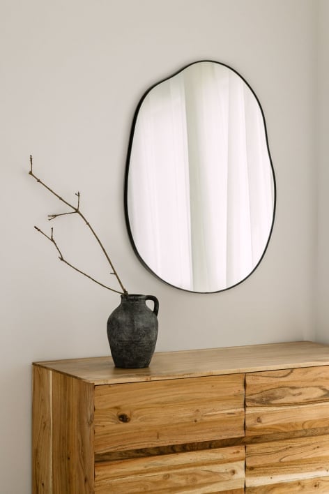 Wall mirror (60x80 cm) Rudiger - Black