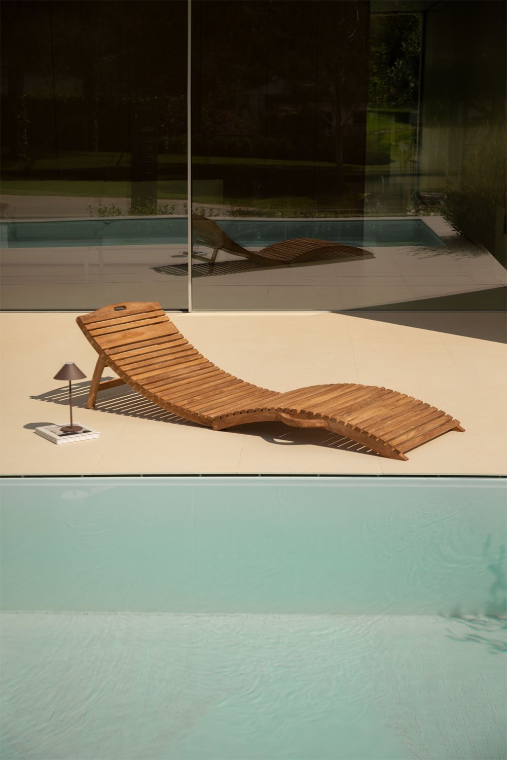 Kedas Teak Wood Foldaway Lounger, gallery image 1