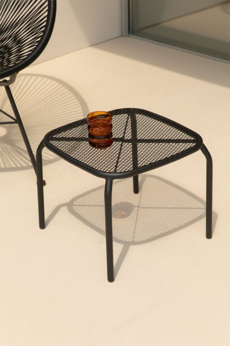 Square Garden Side Table 40x40 cm in Steel Dylha