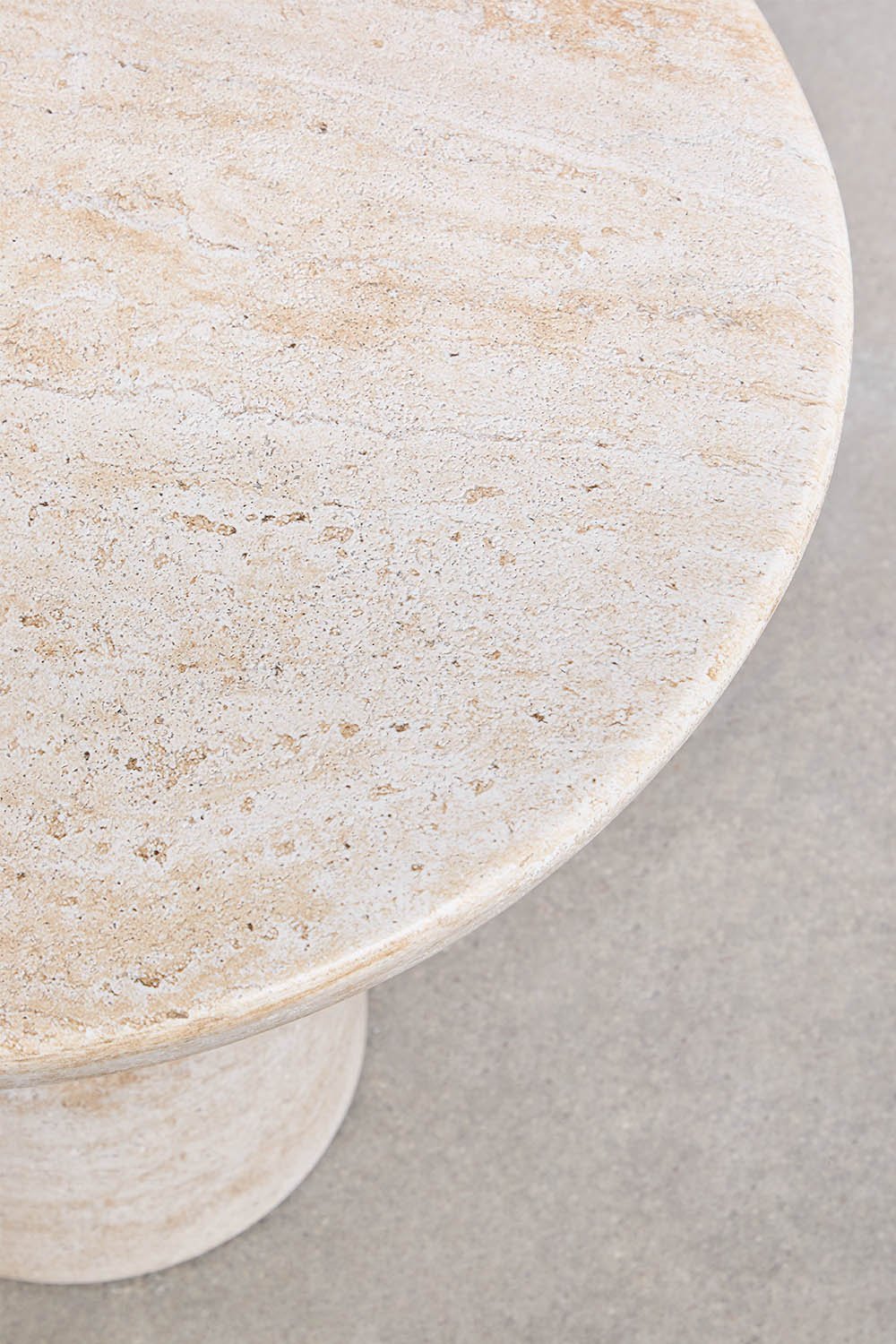 Round side table Ø50 cm in travertine cement look Zenadia, gallery image 3