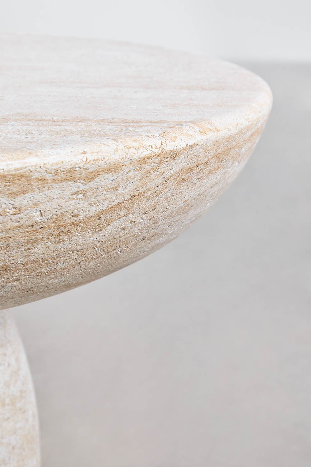 Round side table Ø50 cm in travertine cement look Zenadia, gallery image 4