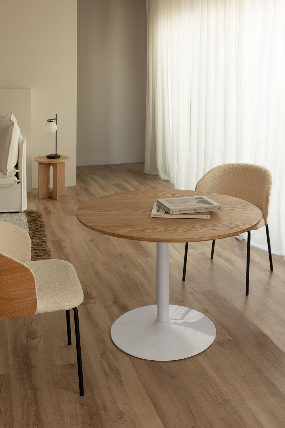 Round Dining Table in MDF and Metal Yvetta , gallery image 1