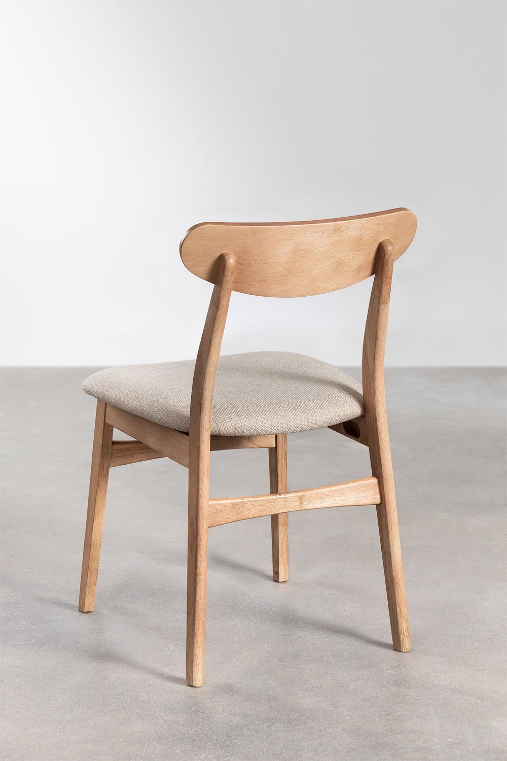 Pack of 2 Cloda dining chairs in fabric and wood, gallery image 4