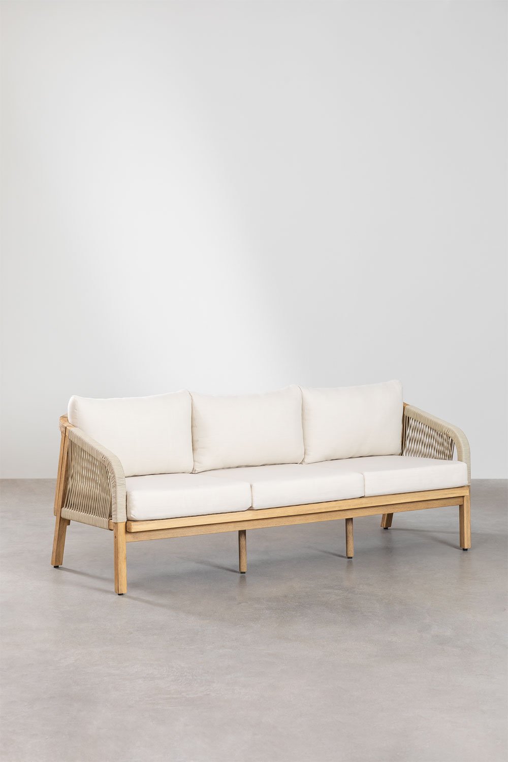 3-seater garden sofa in Dubai acacia wood, gallery image 2