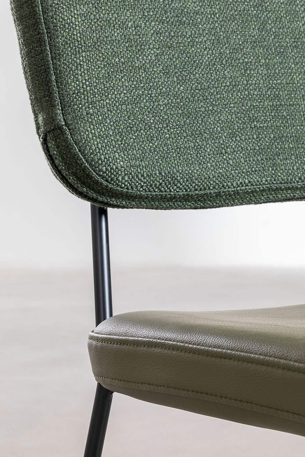 Pack of 4 Milih dining chairs upholstered in faux leather and steel, gallery image 5