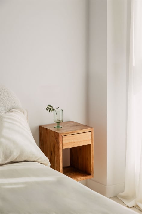 Gyda wooden floating bedside table