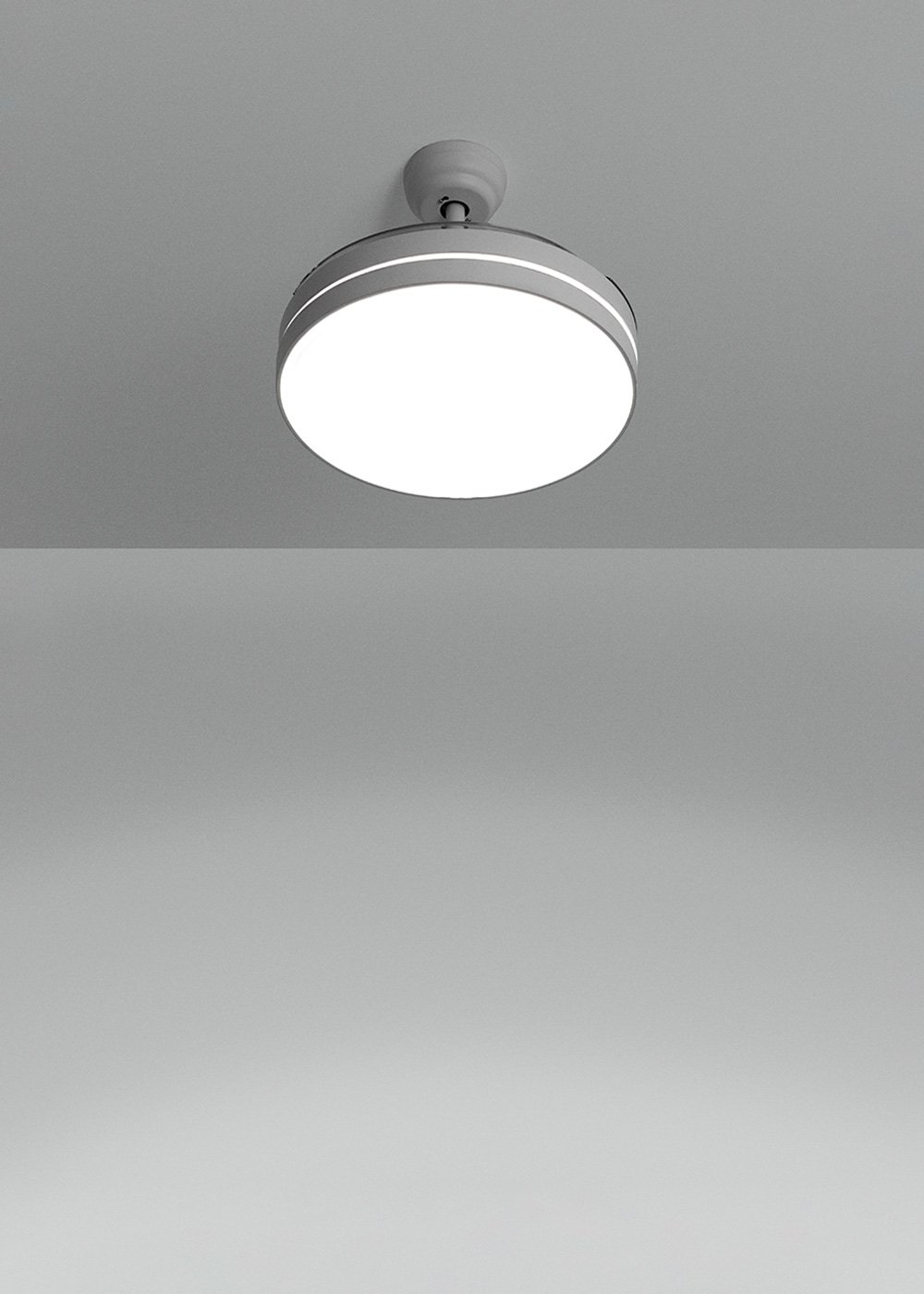CREATE - WIND CLEAR - Silent ceiling fan 40W Ø108cm retractable blades with 36W LED light, gallery image 3176793