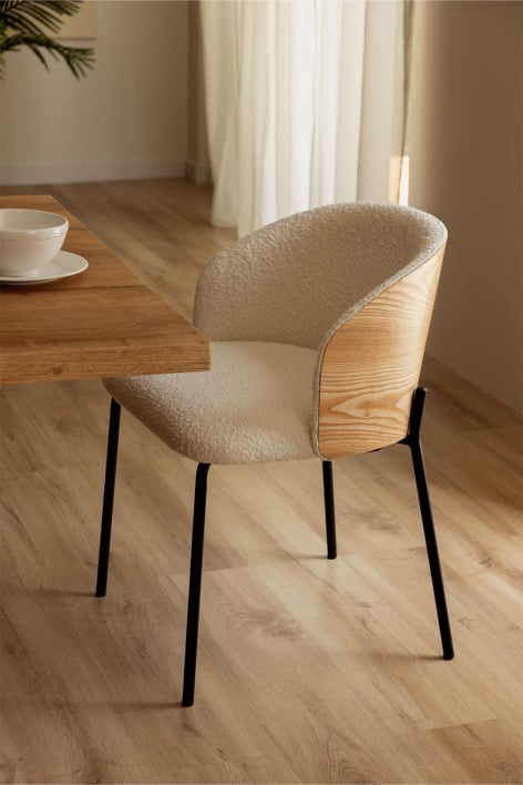 Dining chair in upholstered wood Amieva - black