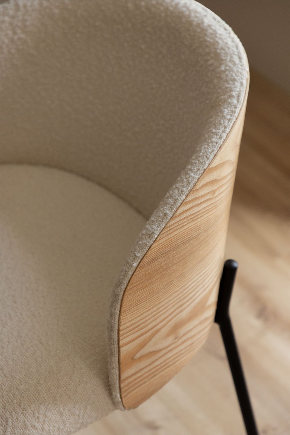 Amieva Upholstered Wooden Dining Chair, gallery image 2