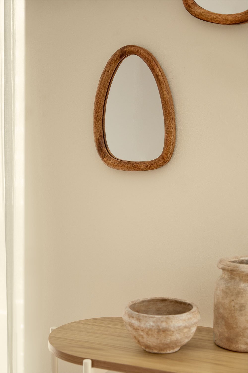 Gabael Mango Wood Wall Mirror, gallery image 1