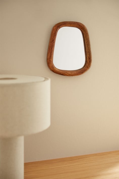 Rectangular wall mirror in mango wood 19x22 cm Gabael Design