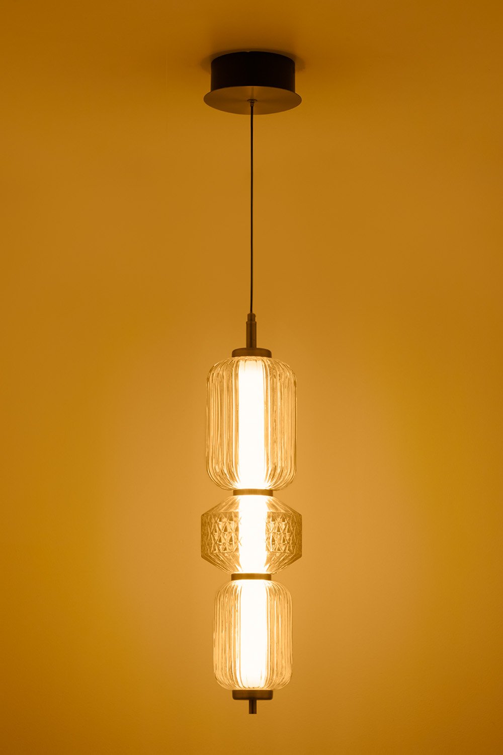 Necsar iron and glass LED ceiling lamp, gallery image 2