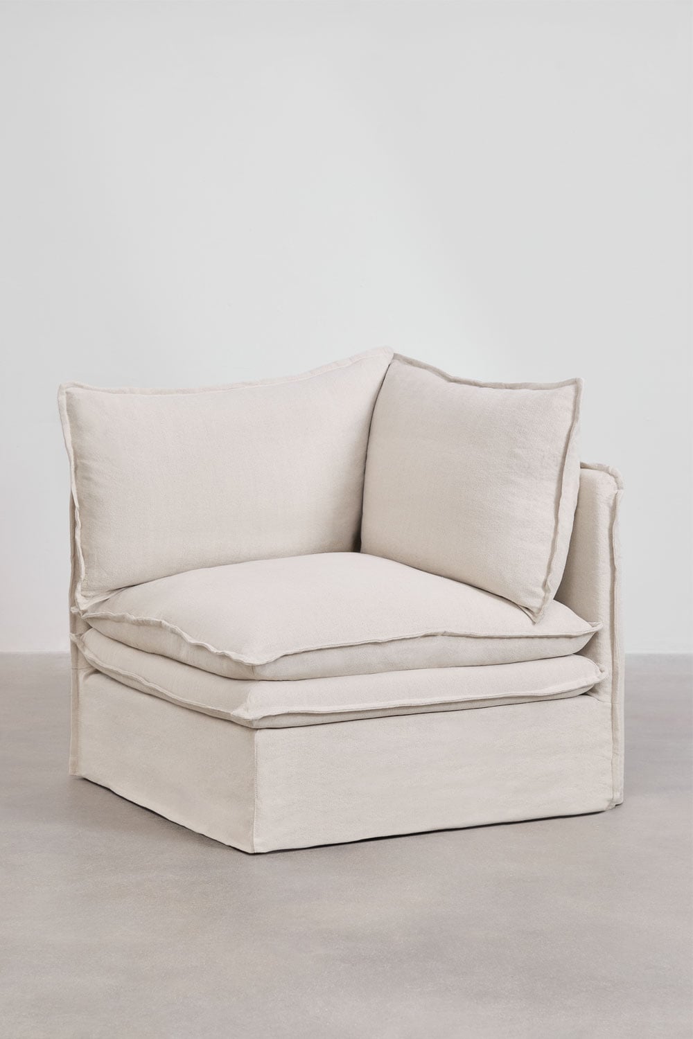 Grace 3-piece modular sofa in linen and cotton, gallery image 4