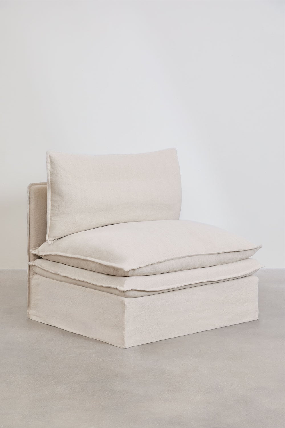 Grace 3-piece modular sofa in linen and cotton, gallery image 6