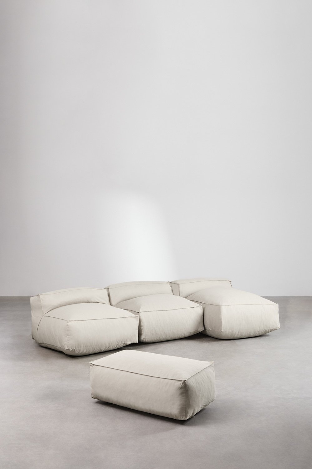 3-Piece Modular Chaise Longue Sofa and Puff Dojans  , gallery image 1