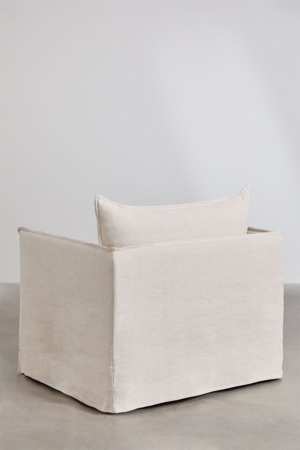 Living room set with 3-seater sofa and armchair in linen and cotton Grace, gallery image 7