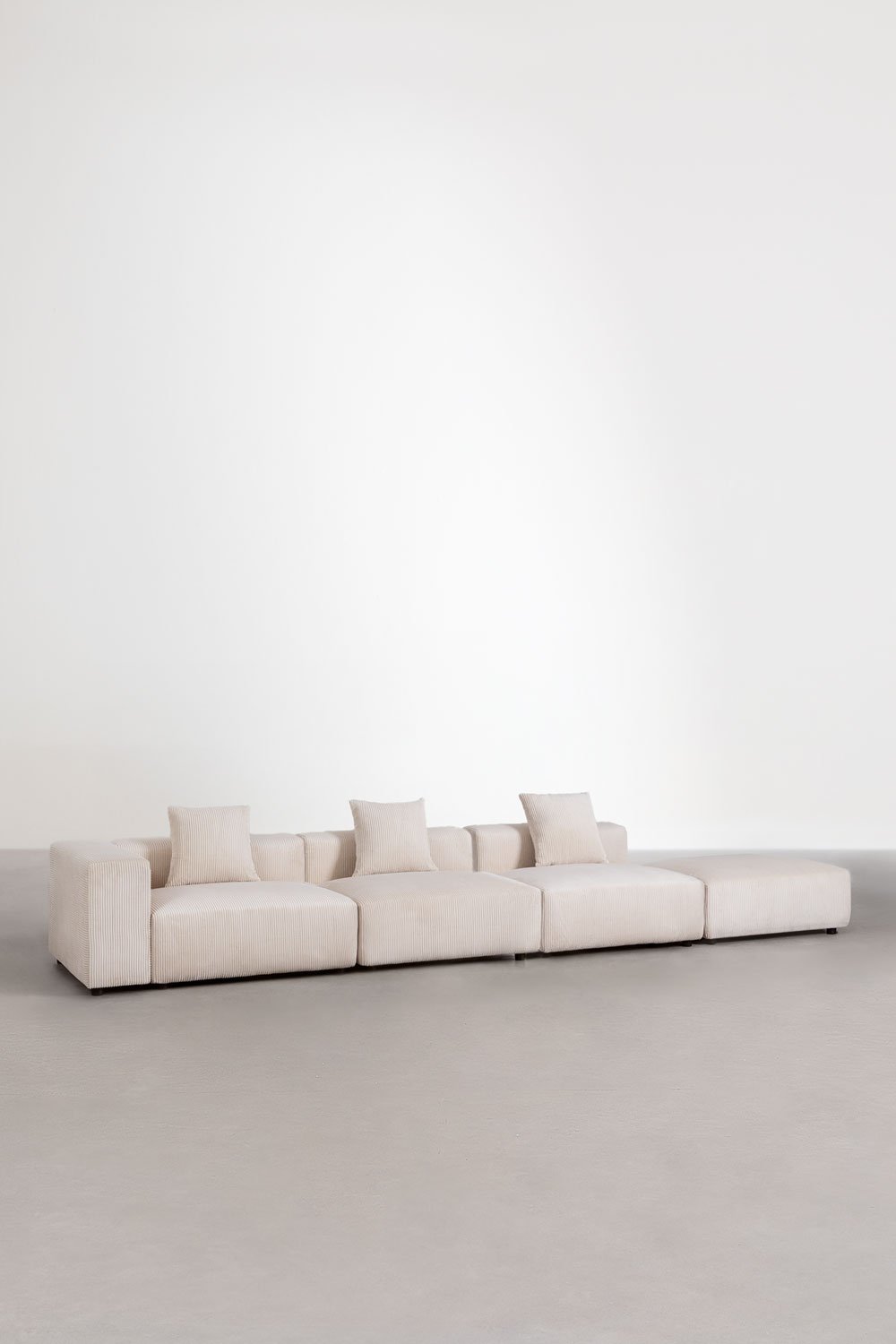 3-piece left corner modular sofa with pouf (↔︎450 cm) Bruna, gallery image 1