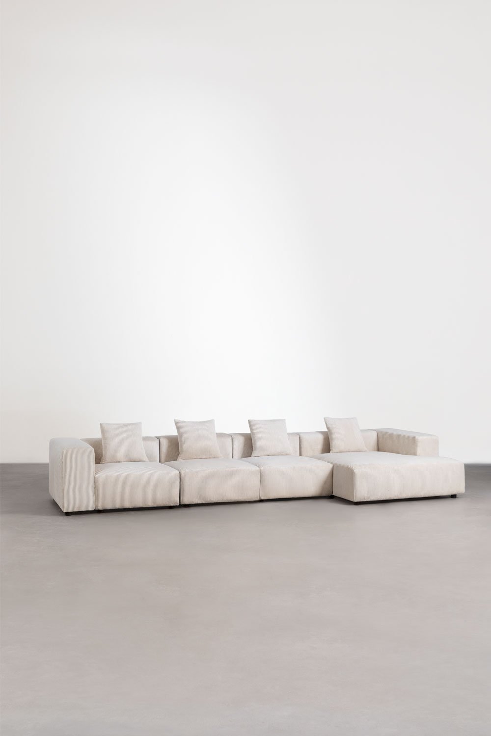 4-piece right chaise longue modular sofa (↔︎420 cm) Bruna, gallery image 1