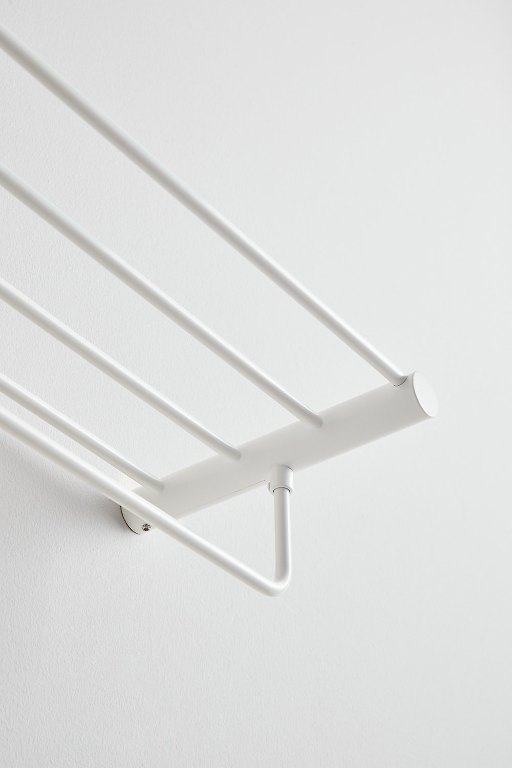 Wall-mounted bathroom towel rack with shelf in stainless steel Devon, gallery image 5