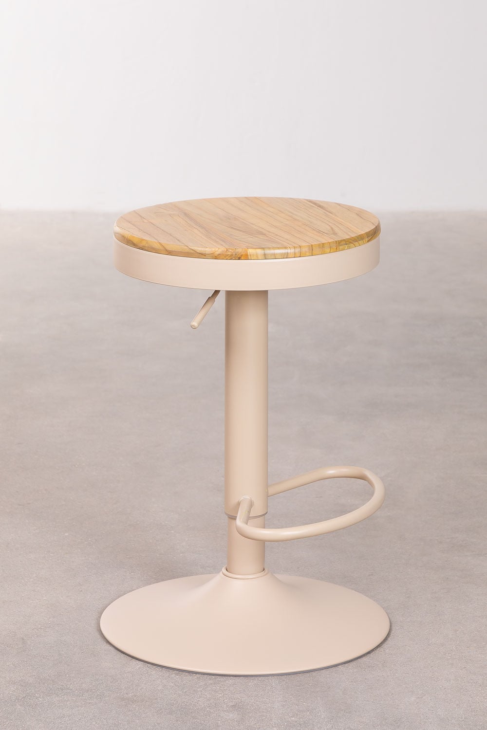 Pack of 4 adjustable high stools in steel and elm wood Bardder, gallery image 3