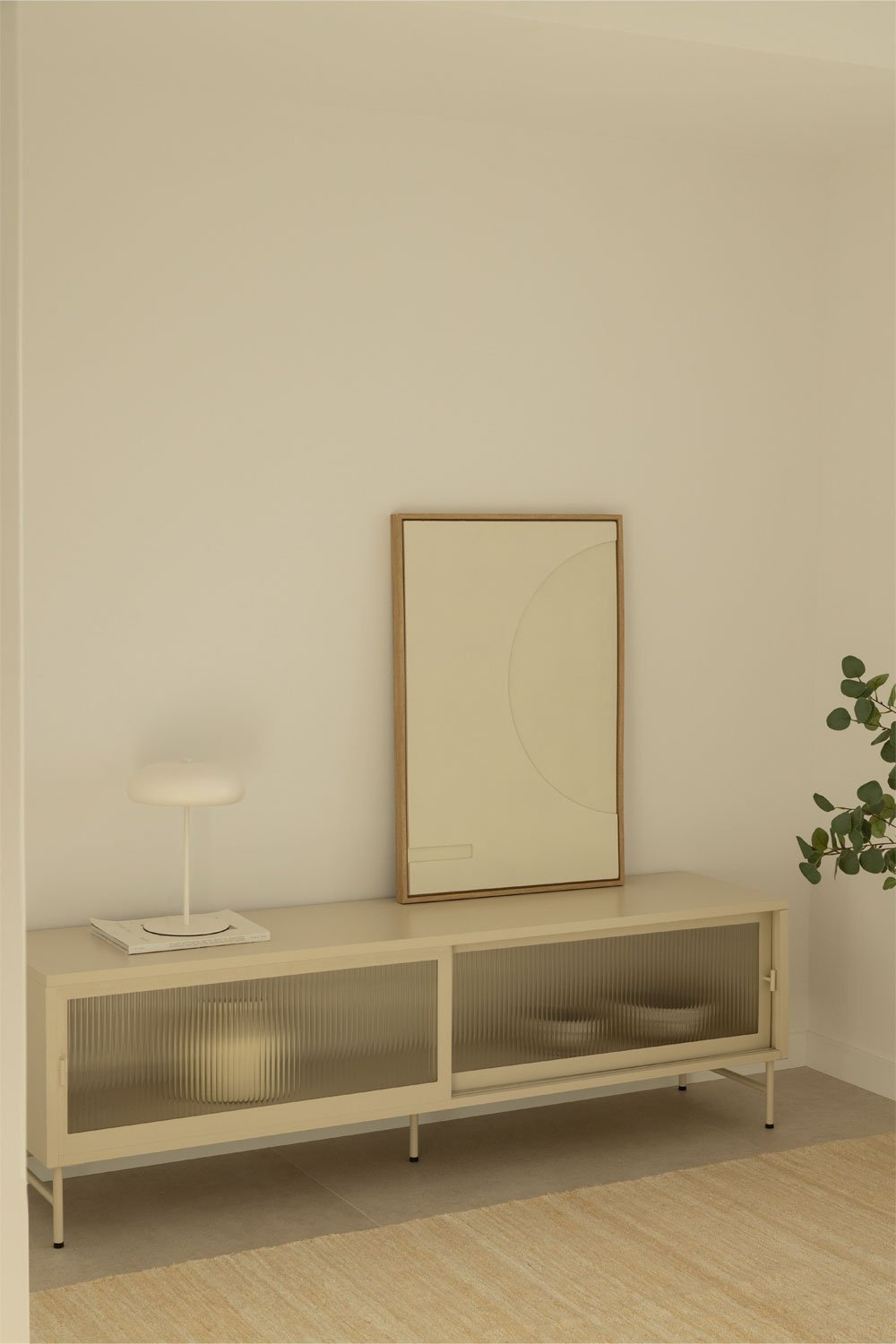 Paoline steel and glass TV cabinet, gallery image 1