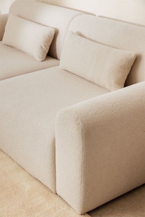 Right corner module for modular sofa in Borjan fleece
