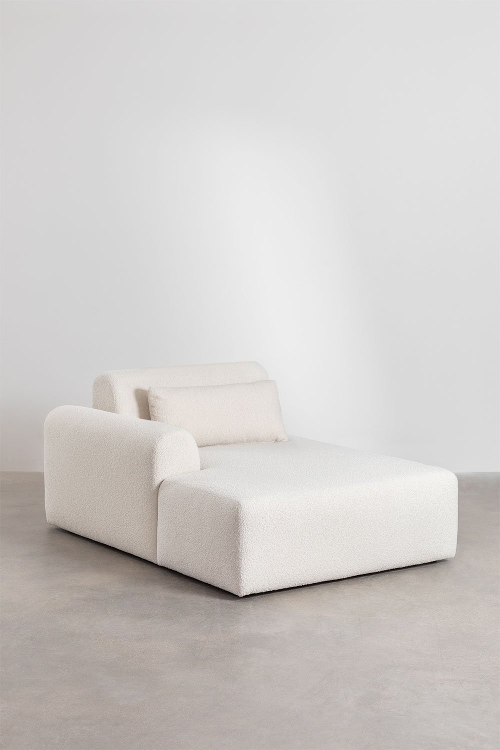 Left chaise longue module for modular sofa in Borjan shearling, gallery image 1