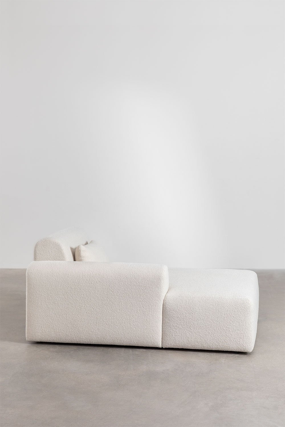 Left chaise longue module for modular sofa in Borjan shearling, gallery image 2