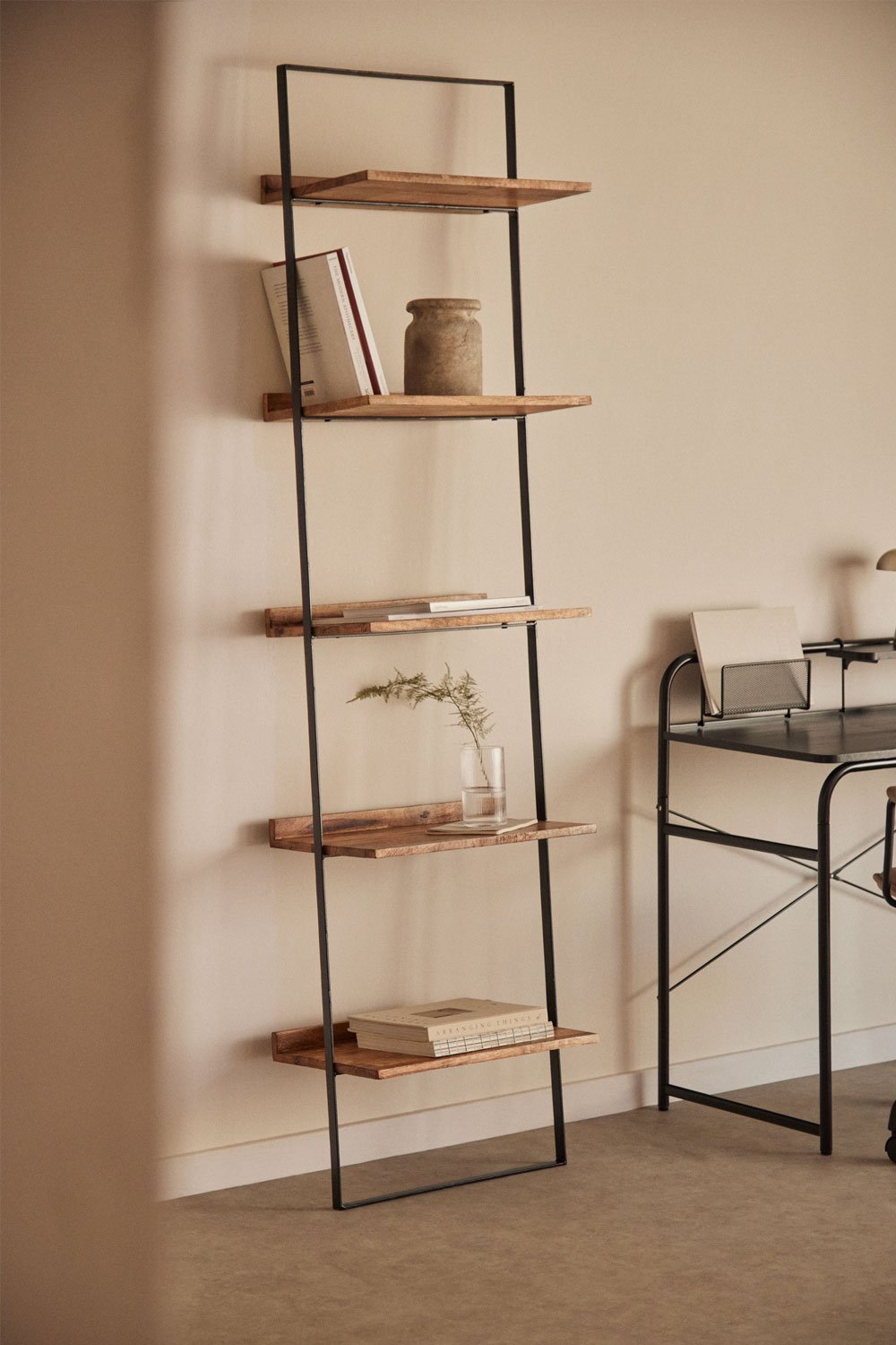 Wall shelf in mango wood and Tyrp metal  , gallery image 1