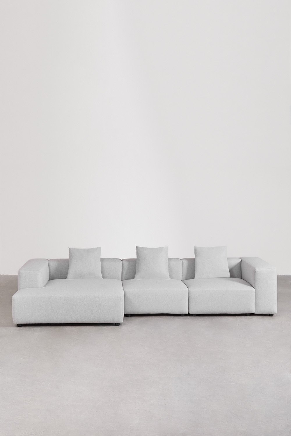 3-piece left chaise longue modular sofa ↔︎335 cm with high armrest Bruna, gallery image 4