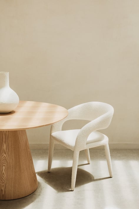 Arazeina upholstered dining chair with armrests