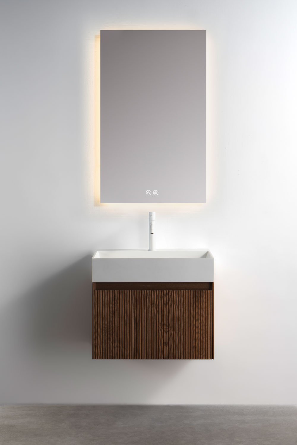 Aldeia wooden bathroom furniture set with integrated sink, gallery image 2