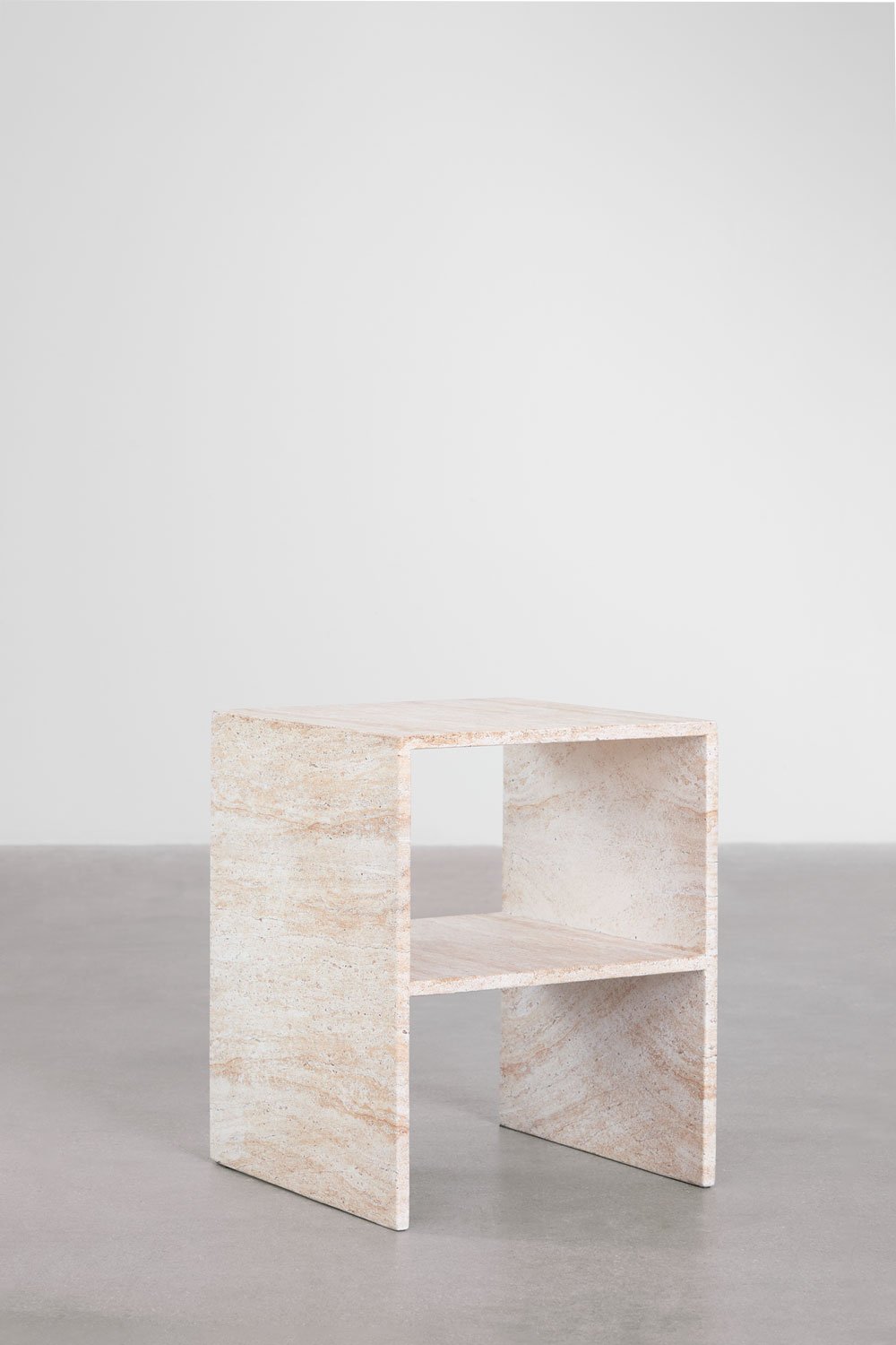 Galia travertine look cement side table, gallery image 3