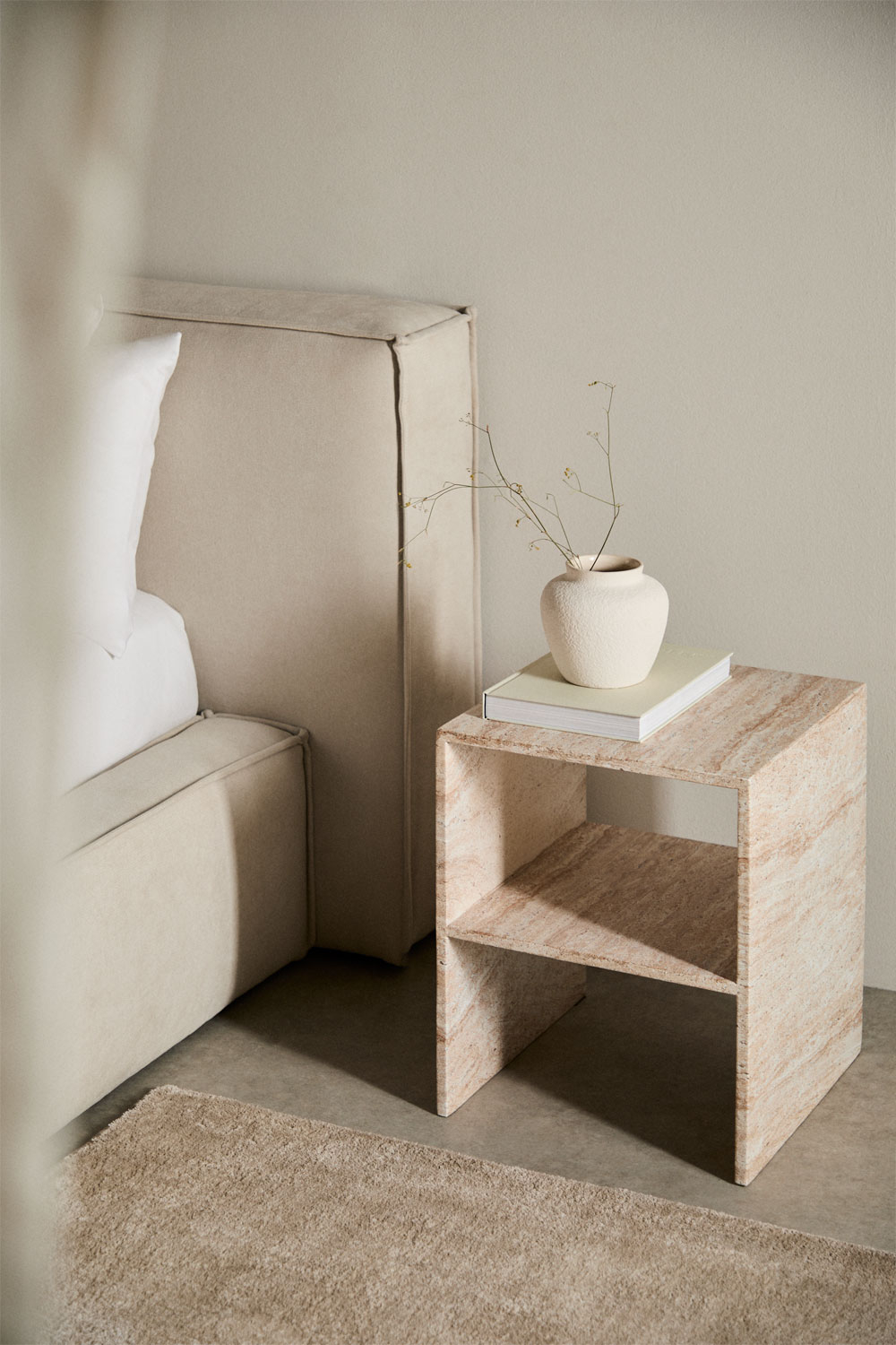 Cement bedside table discount