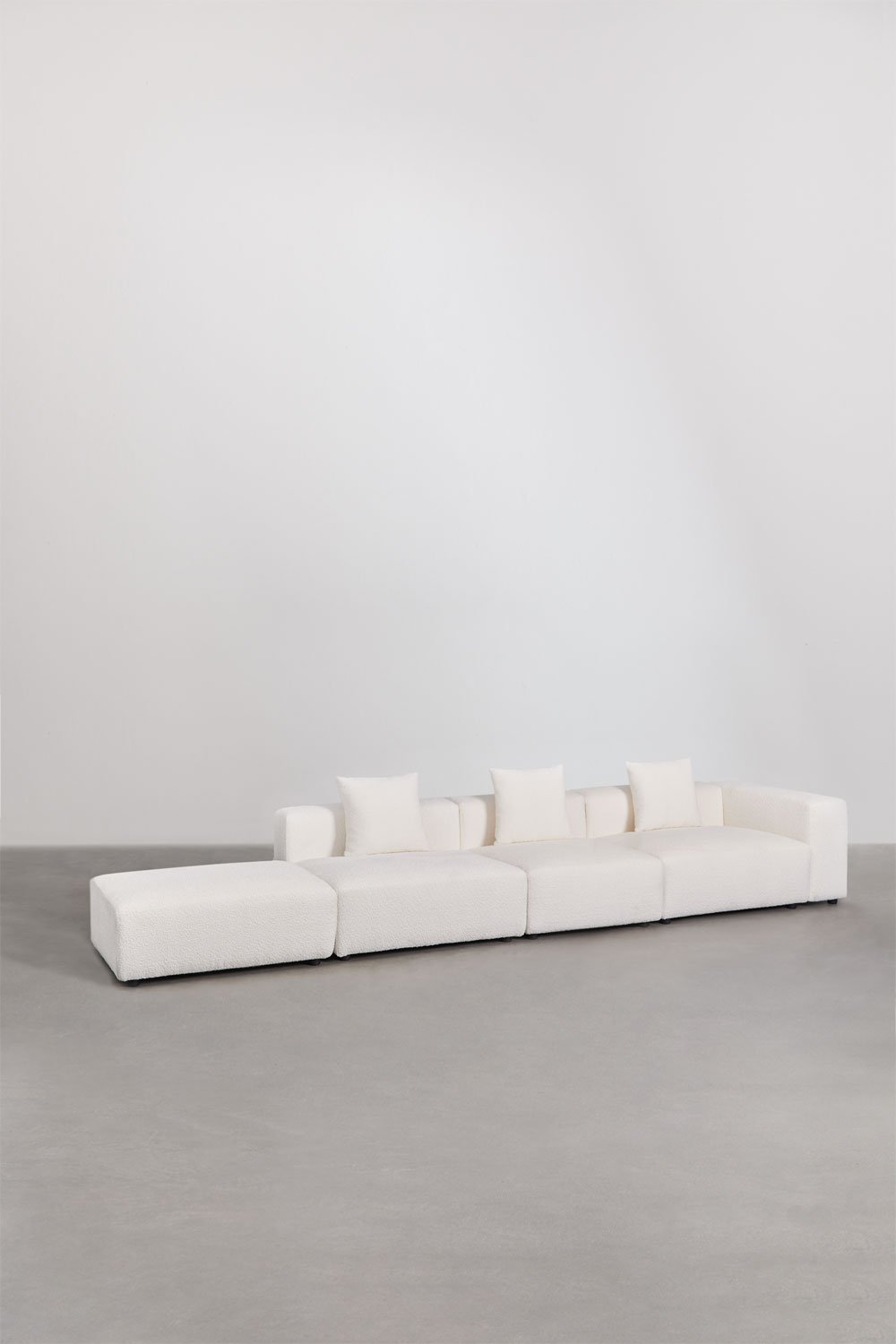 3-piece modular corner sofa with pouf (↔︎450 cm) Bruna, gallery image 1