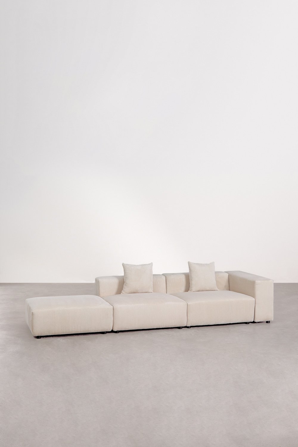 2-piece right corner modular sofa with high armrest and ottoman (↔︎345 cm) Bruna, gallery image 1