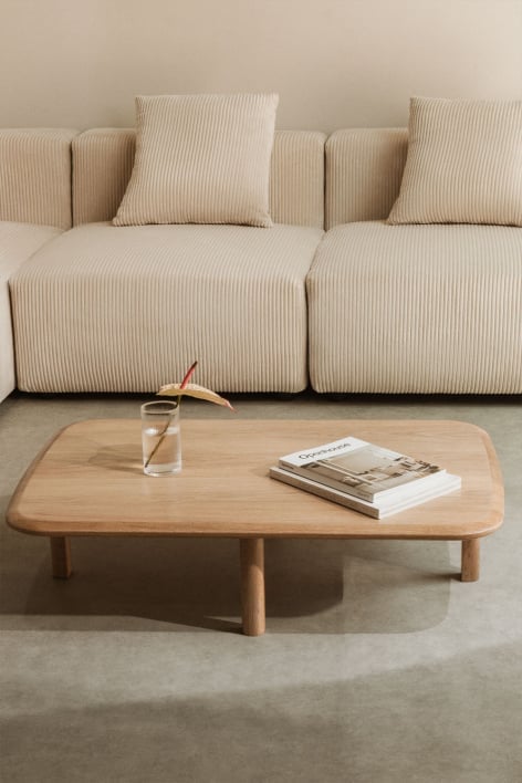 Rectangular coffee table in Treveris oak wood