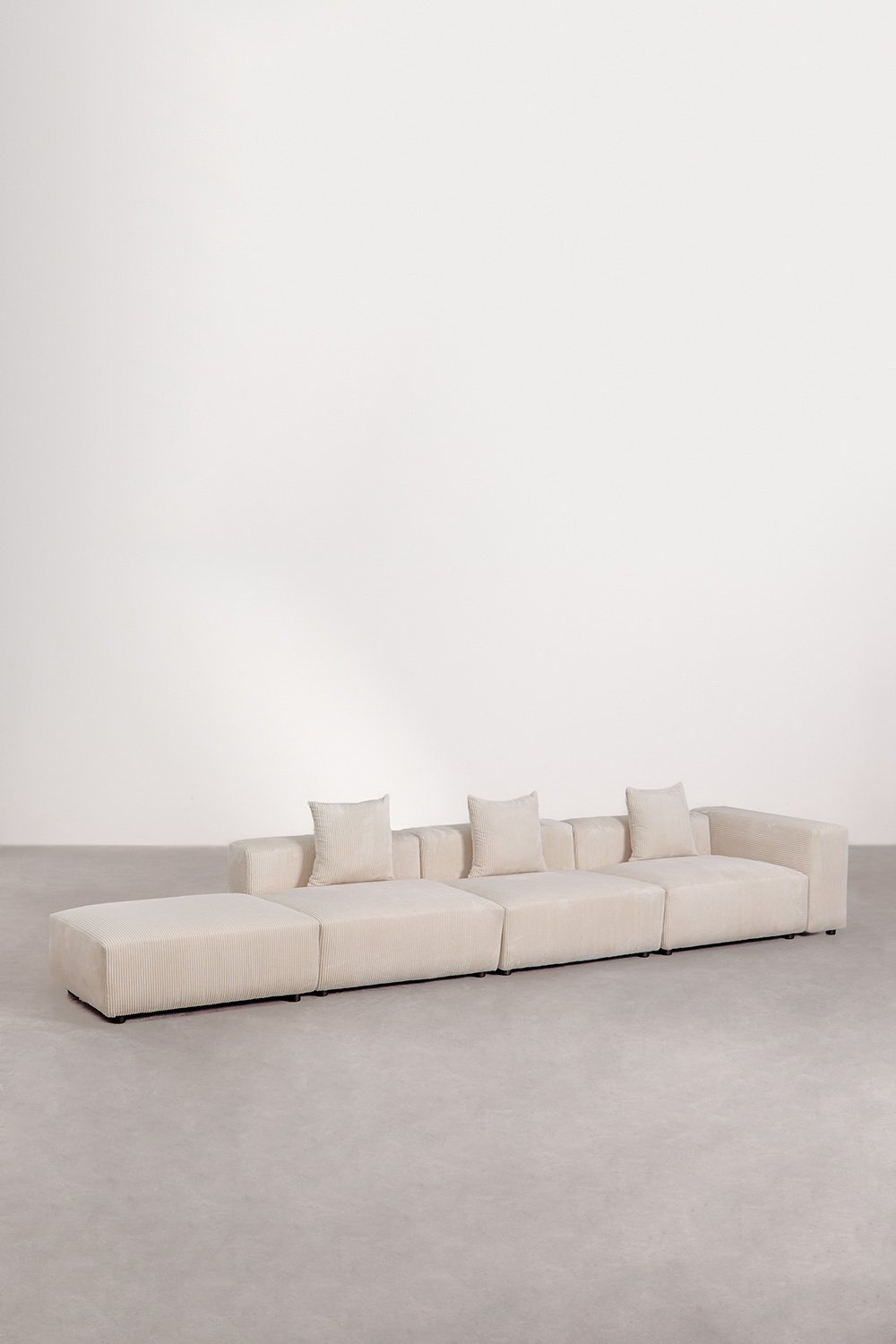 3-piece right corner modular sofa with high armrest and ottoman (↔︎450 cm) Bruna, gallery image 1