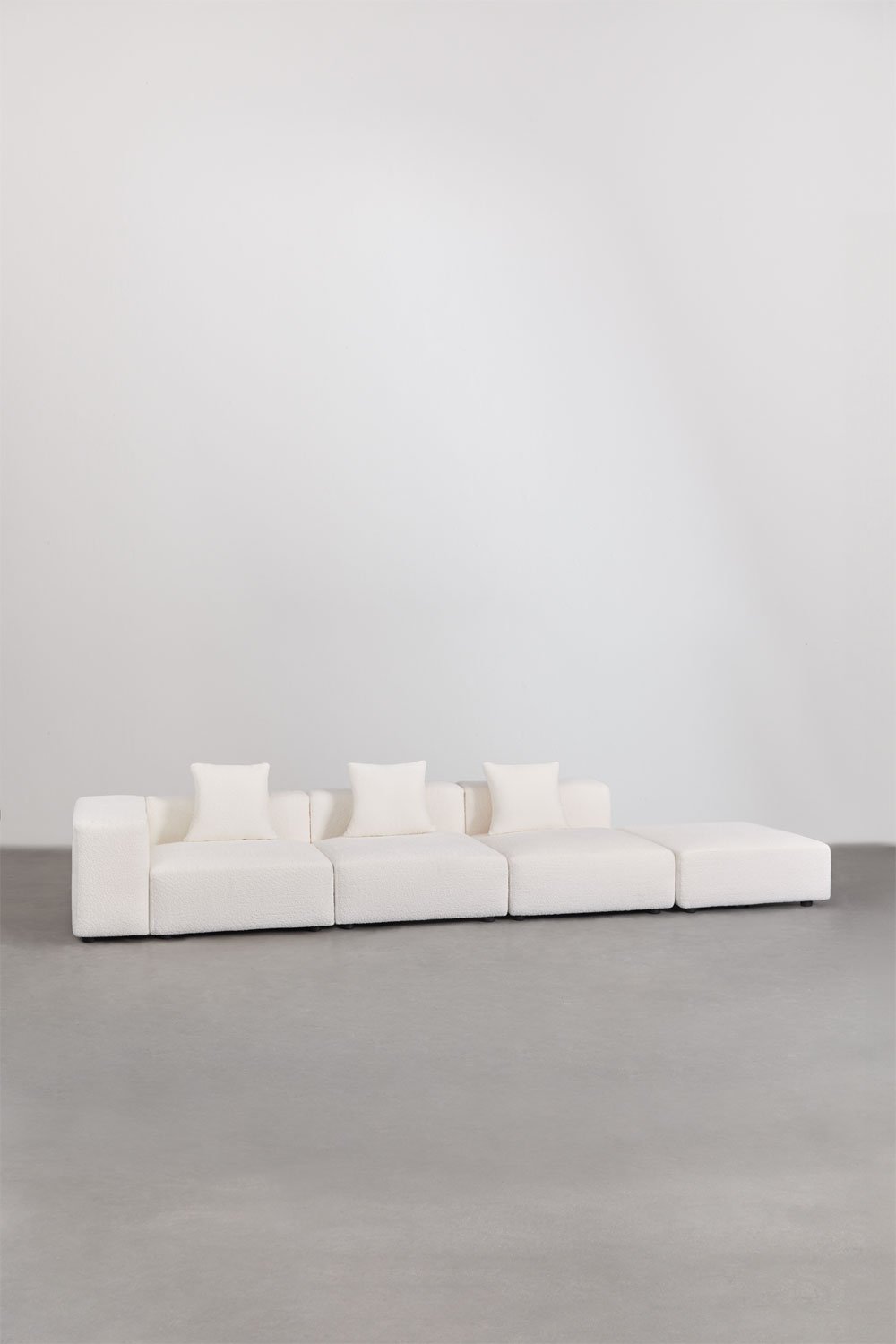 3-piece left corner modular sofa with high armrest and ottoman (↔︎370 cm) Bruna, gallery image 1