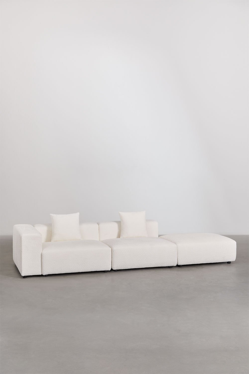 2-piece left corner modular sofa with high armrest and ottoman (↔︎345 cm) Bruna, gallery image 1