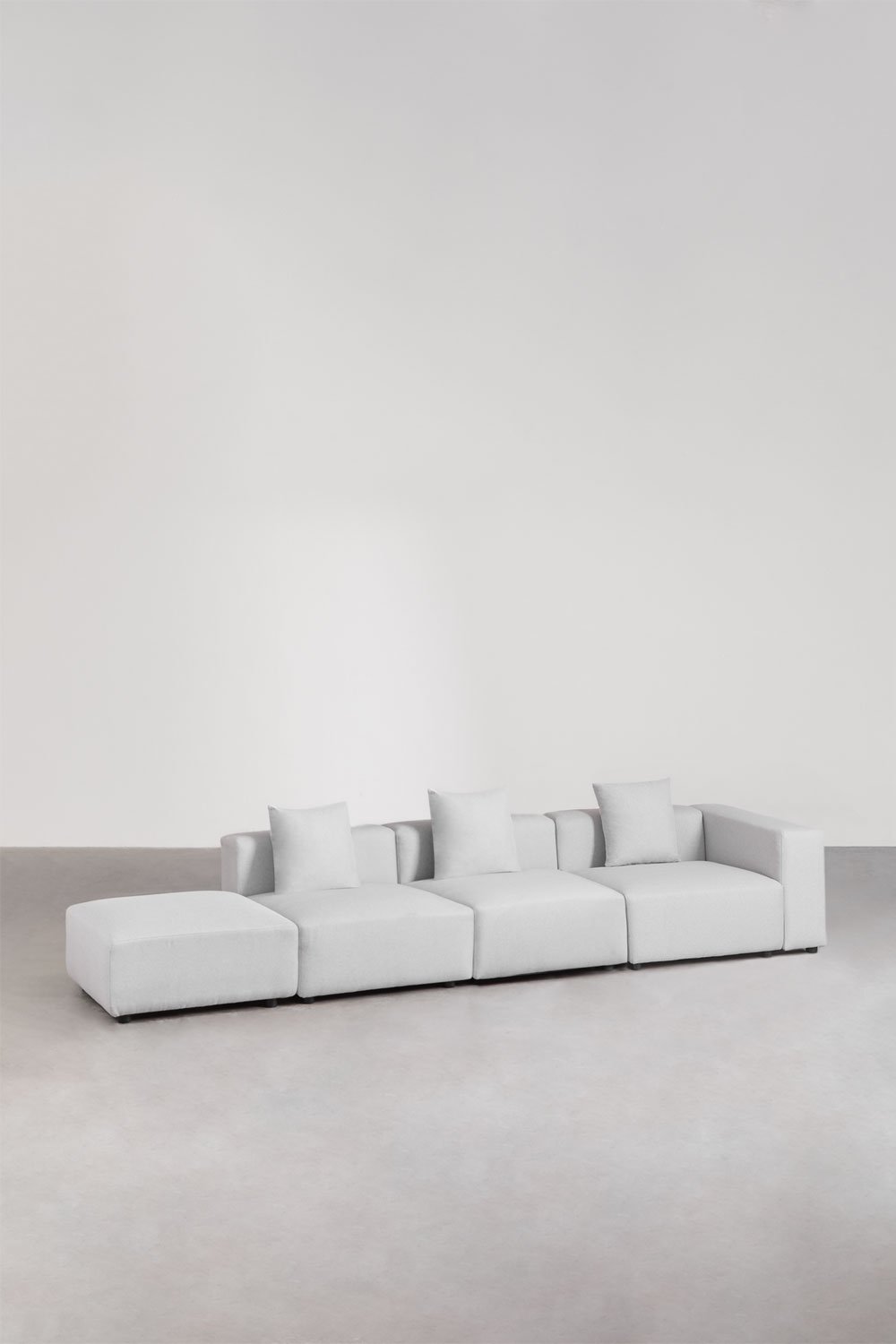 3-piece modular corner sofa with pouf (↔︎370 cm) Bruna, gallery image 1