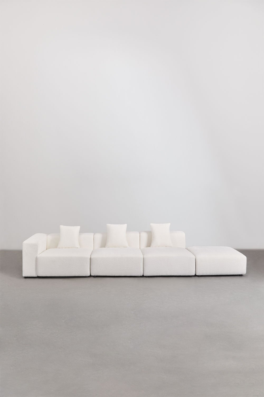 3-piece left corner modular sofa with high armrest and ottoman ↔︎450 cm Bruna, gallery image 3