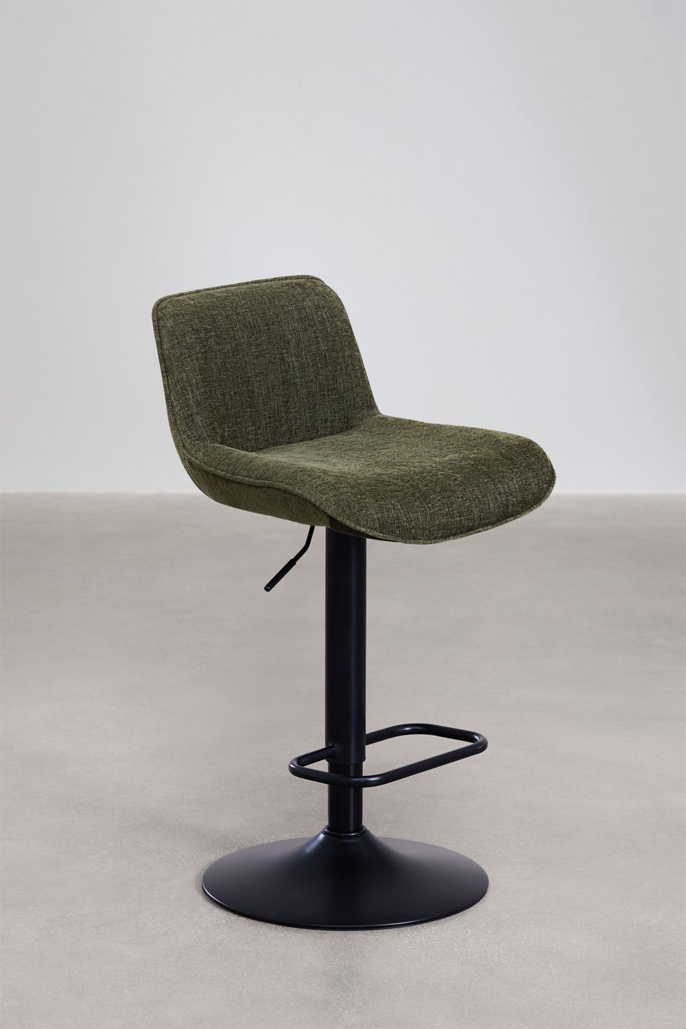 Pack of 4 adjustable high stools with metal backrest and Igarasi fabric, gallery image 6