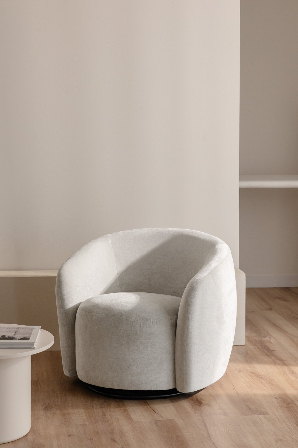 Pack of 2 chenille swivel chairs Mieres, gallery image 1