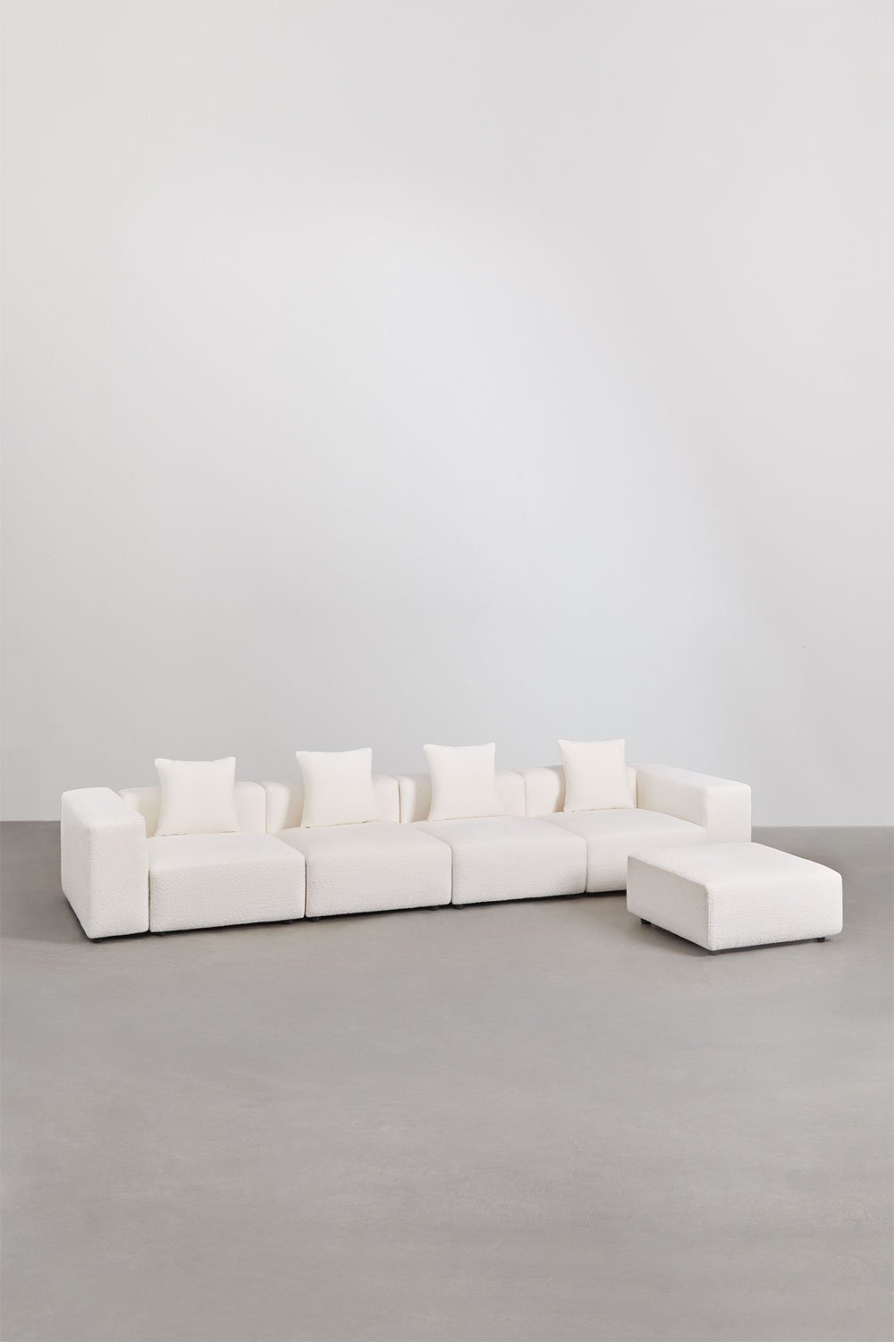 4-piece modular sofa with pouf (↔︎400 cm) Bruna, gallery image 1