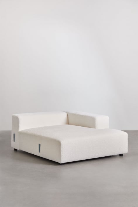 Right chaise longue module for Bruna modular sofa - White Bouclé