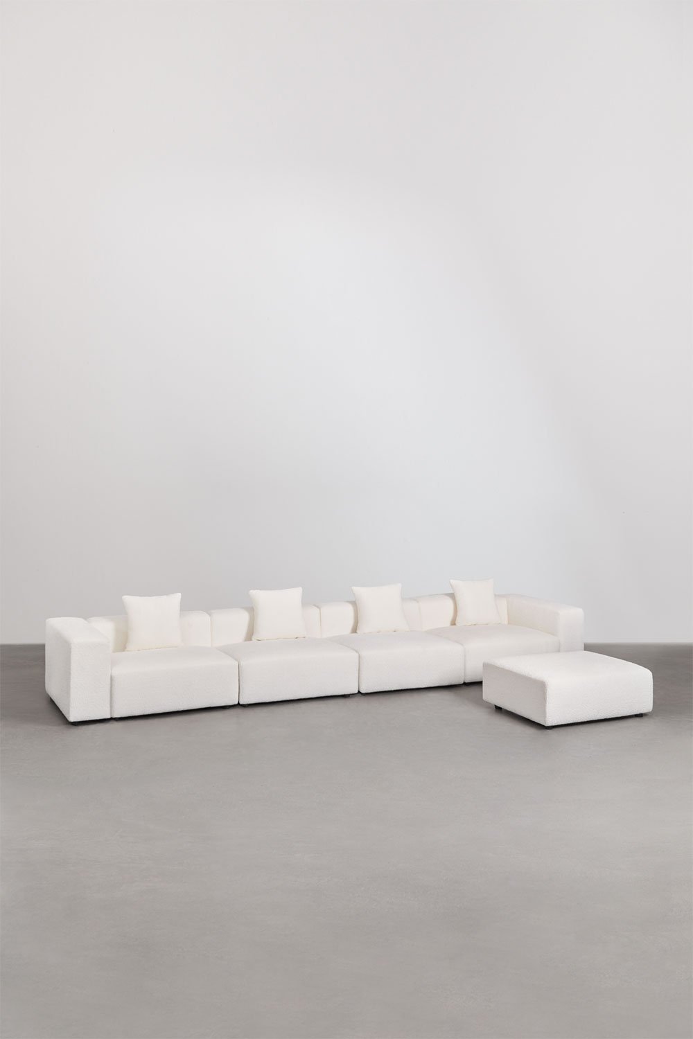 4-piece modular sofa with pouf (↔︎480 cm) Bruna, gallery image 1