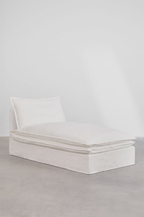 Chaise longue module for modular sofa in linen and cotton Grace